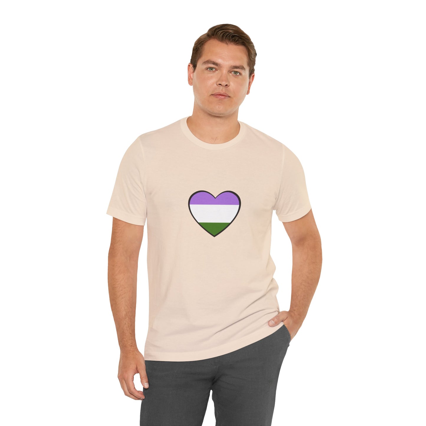 Genderqueer Flag Heart T-Shirt – Unisex LGBTQ+ Graphic Tee