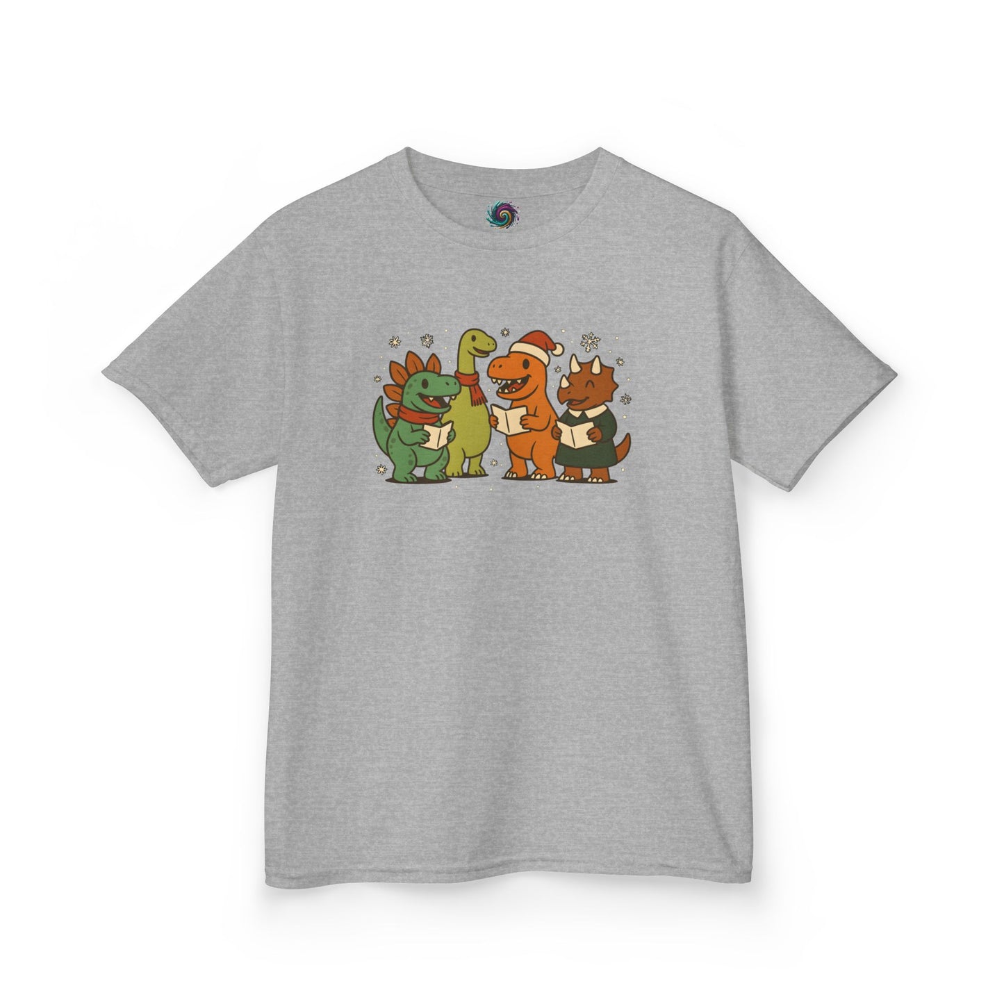 Dinosaur Carolers Kids’ T-Shirt – Cute Singing Dino Christmas Tee