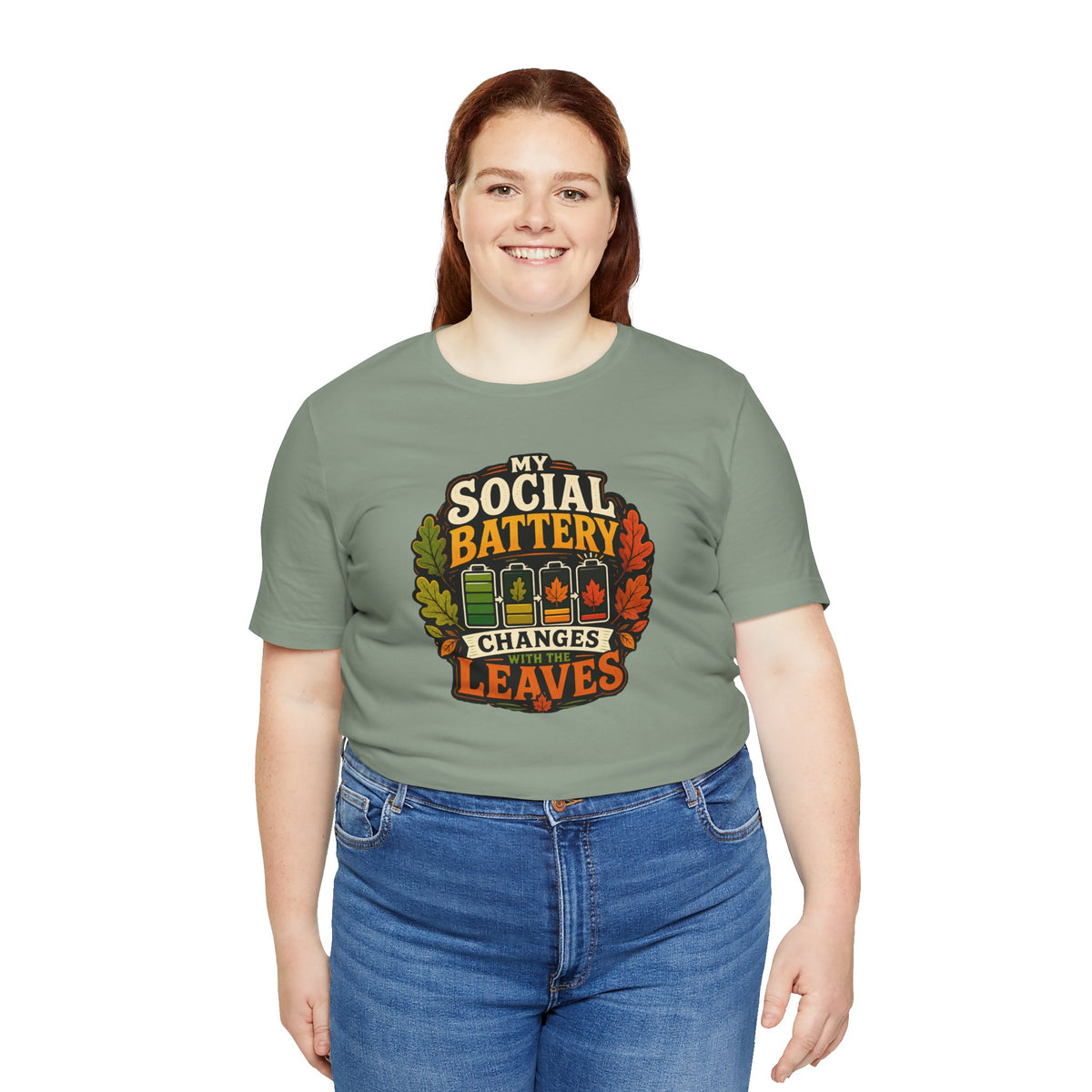 My Social Battery Changes With the Leaves T-Shirt – Funny Fall Tee