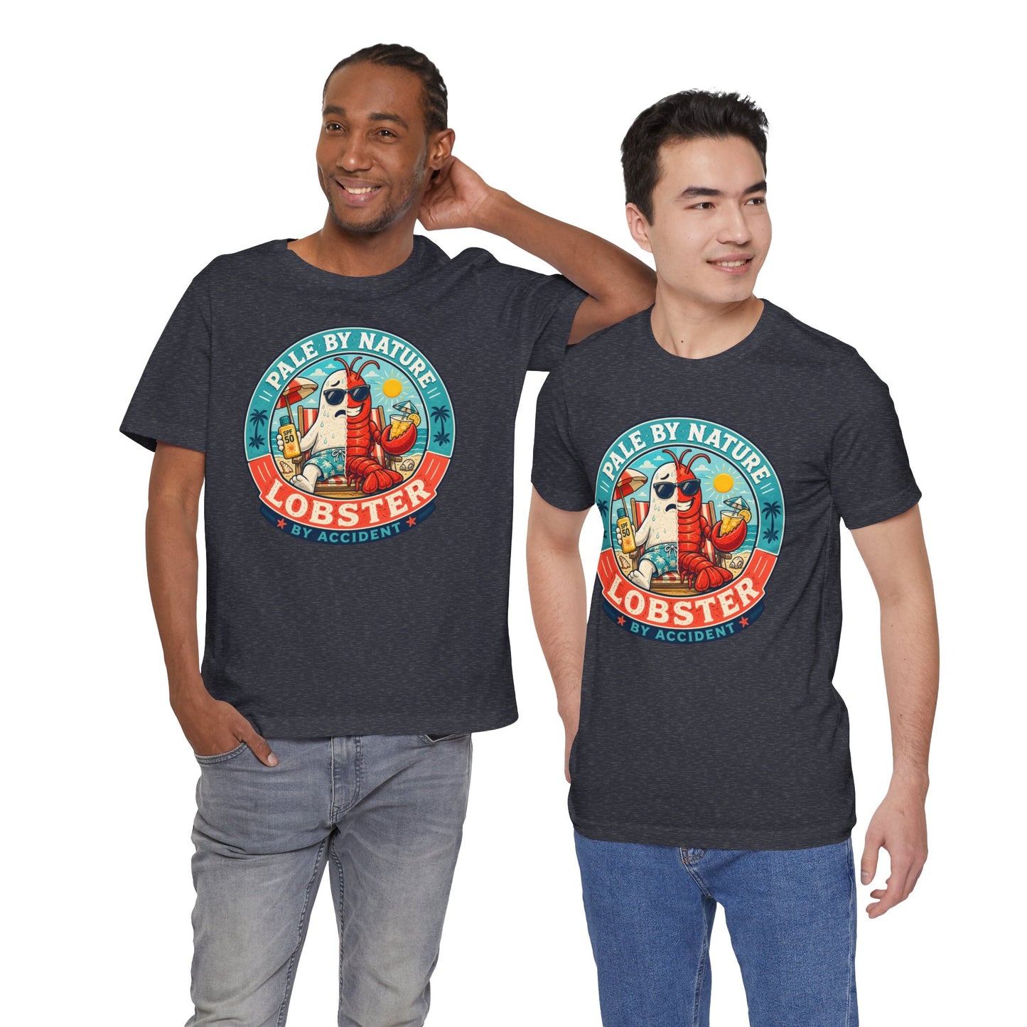 Pale by Nature Lobster by Accident T-Shirt – Funny Sunburn Summer Graphic Tee
