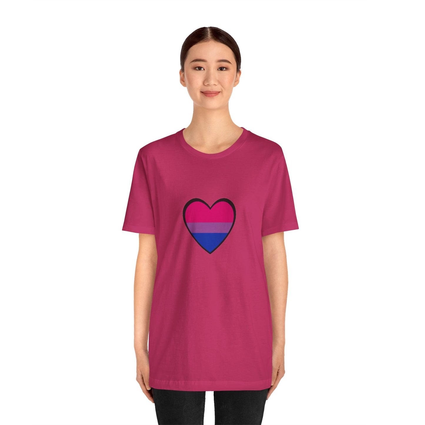 Bisexual Pride Flag T-Shirt – LGBTQ+ Heart Graphic Tee | WhimSpin