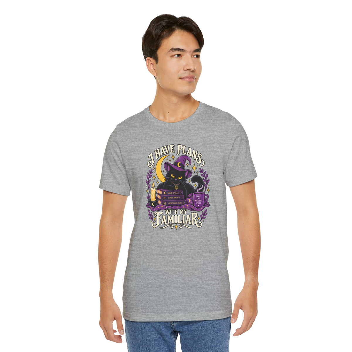 I Have Plans With My Familiar T-Shirt - Funny Witchy Introvert Cat Tee