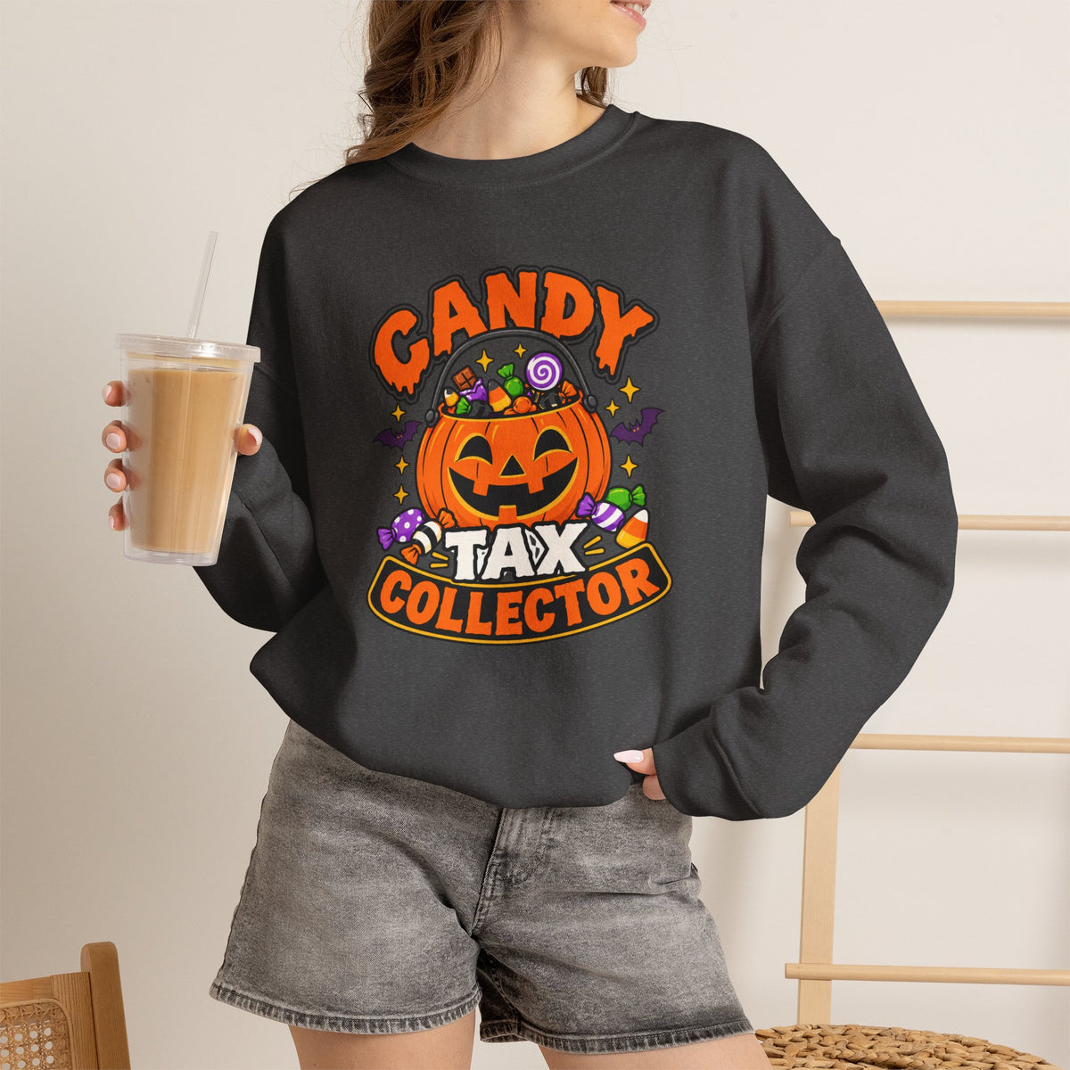 Candy Tax Collector Sweatshirt – Funny Halloween Parent Crewneck