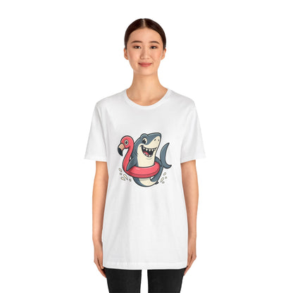 Shark & Flamingo Floatie T-Shirt – Funny Beach & Pool Day Tee