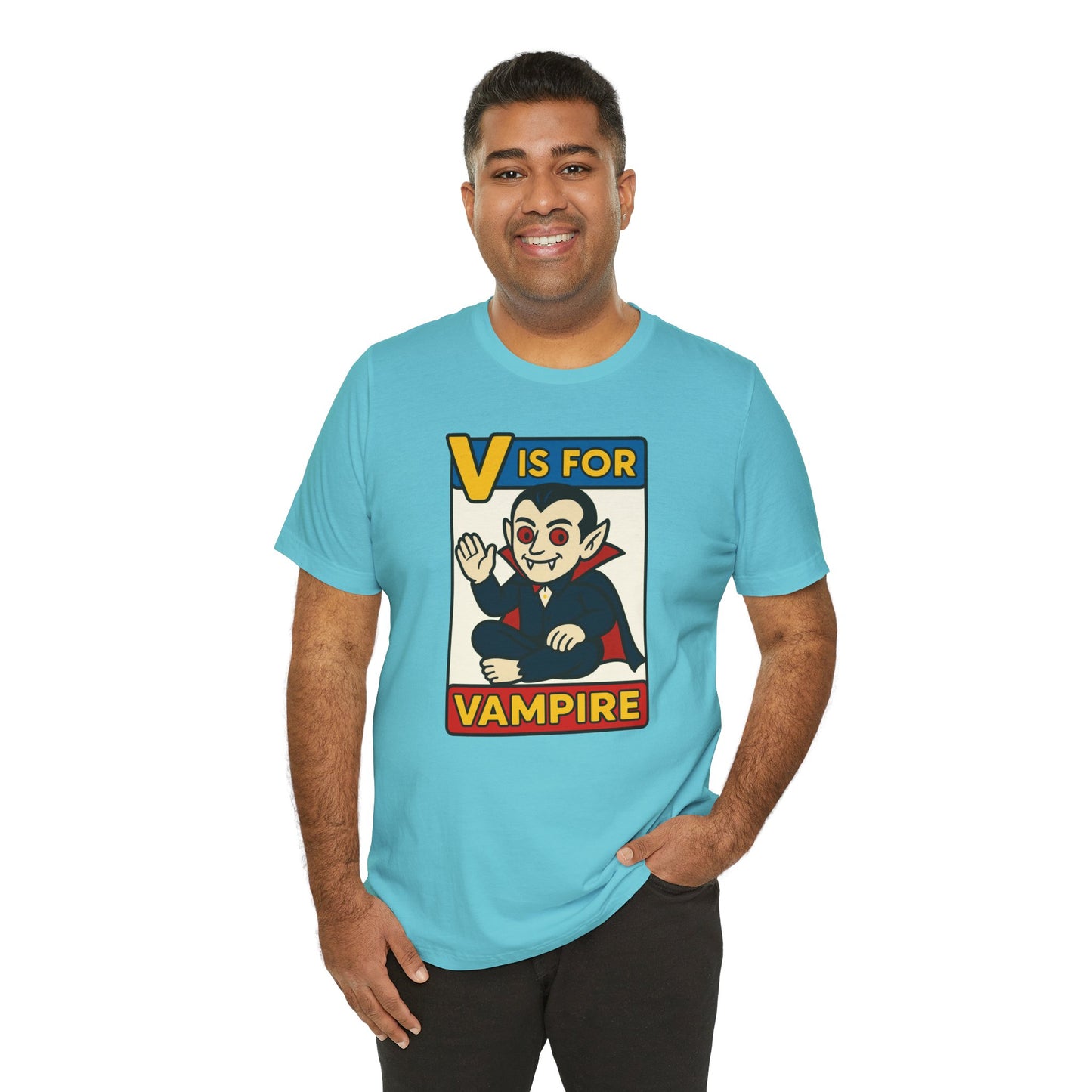 V is for Vampire T-Shirt – Funny Halloween Legend Alphabet Tee