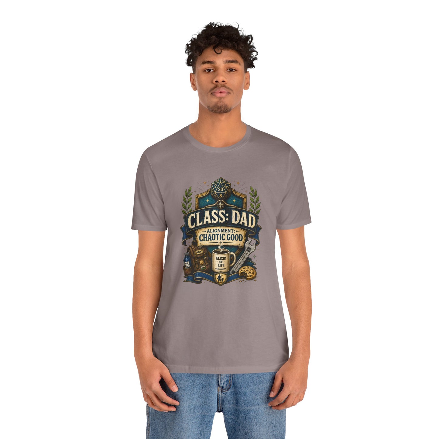Chaotic Good Dad T-Shirt – RPG Gamer Dad Graphic Tee