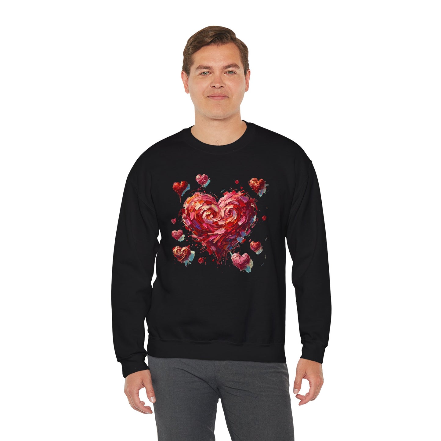 Impressionistic Heart Sweatshirt – Painterly Valentine's Day Art Pullover