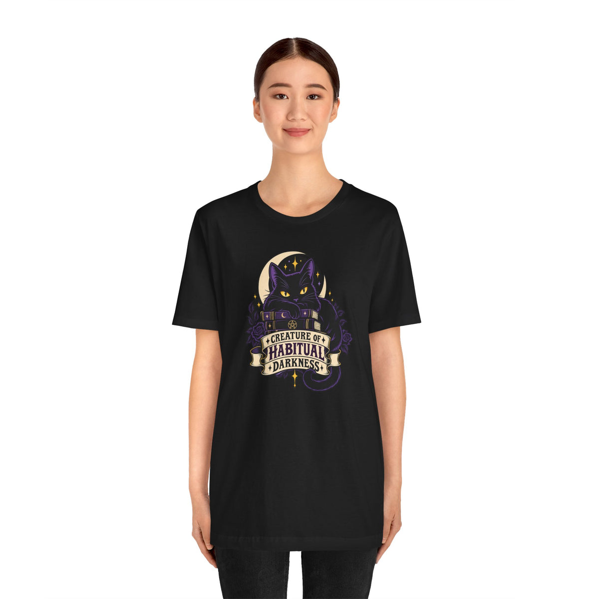 Creature of Habitual Darkness T-Shirt – Black Cat Goth Tee