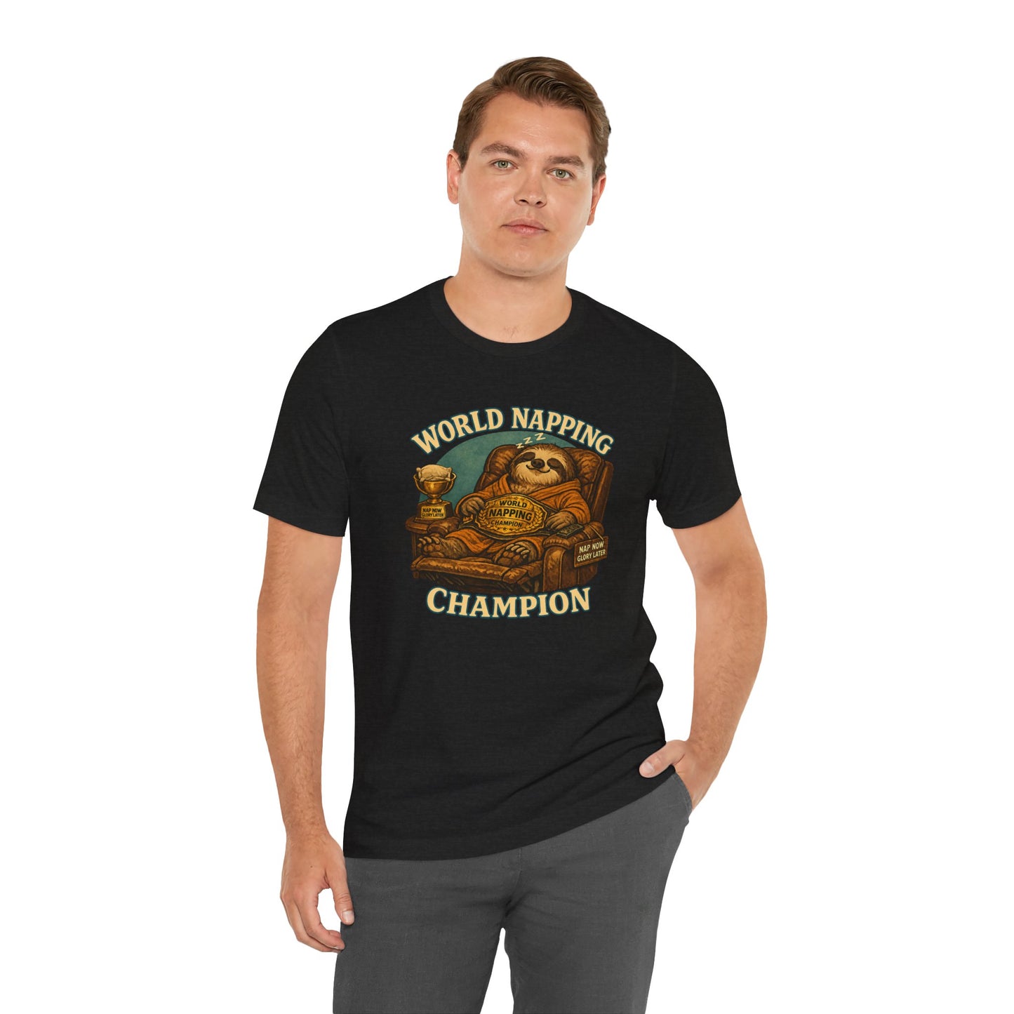 World Napping Champion T-Shirt – Funny Sloth Nap Tee