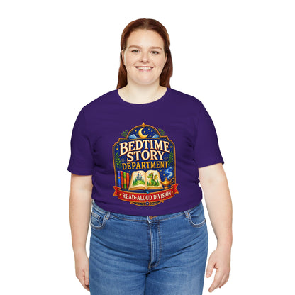 Bedtime Story Department T-Shirt – Read-Aloud Parent Tee