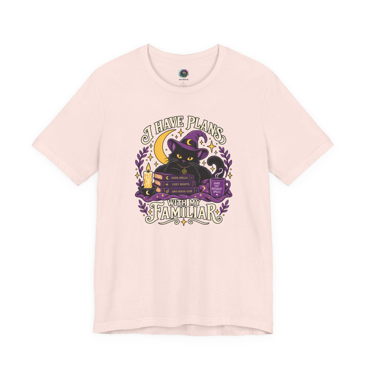 I Have Plans With My Familiar T-Shirt - Funny Witchy Introvert Cat Tee