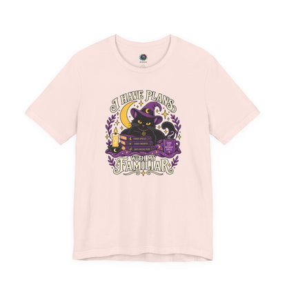 I Have Plans With My Familiar T-Shirt - Funny Witchy Introvert Cat Tee