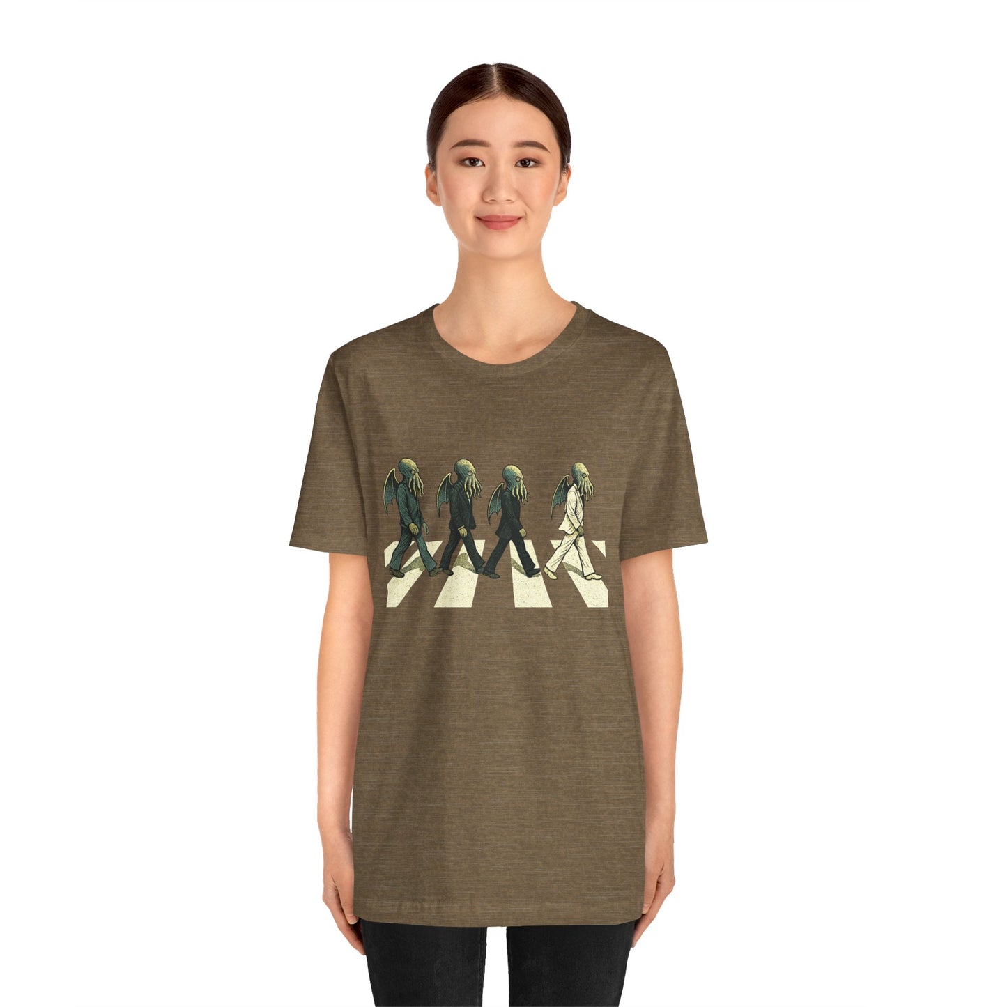 Cthulhu Crossing T-Shirt – Beatles Abbey Road Parody Tee | WhimSpin