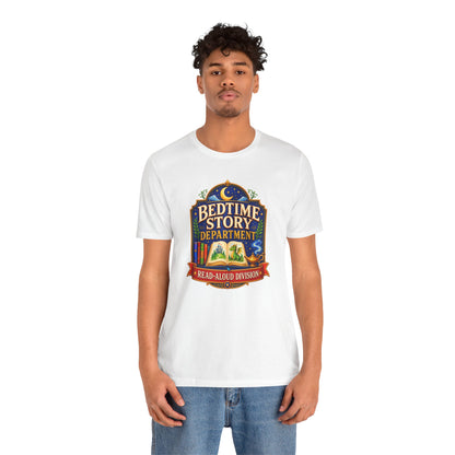 Bedtime Story Department T-Shirt – Read-Aloud Parent Tee