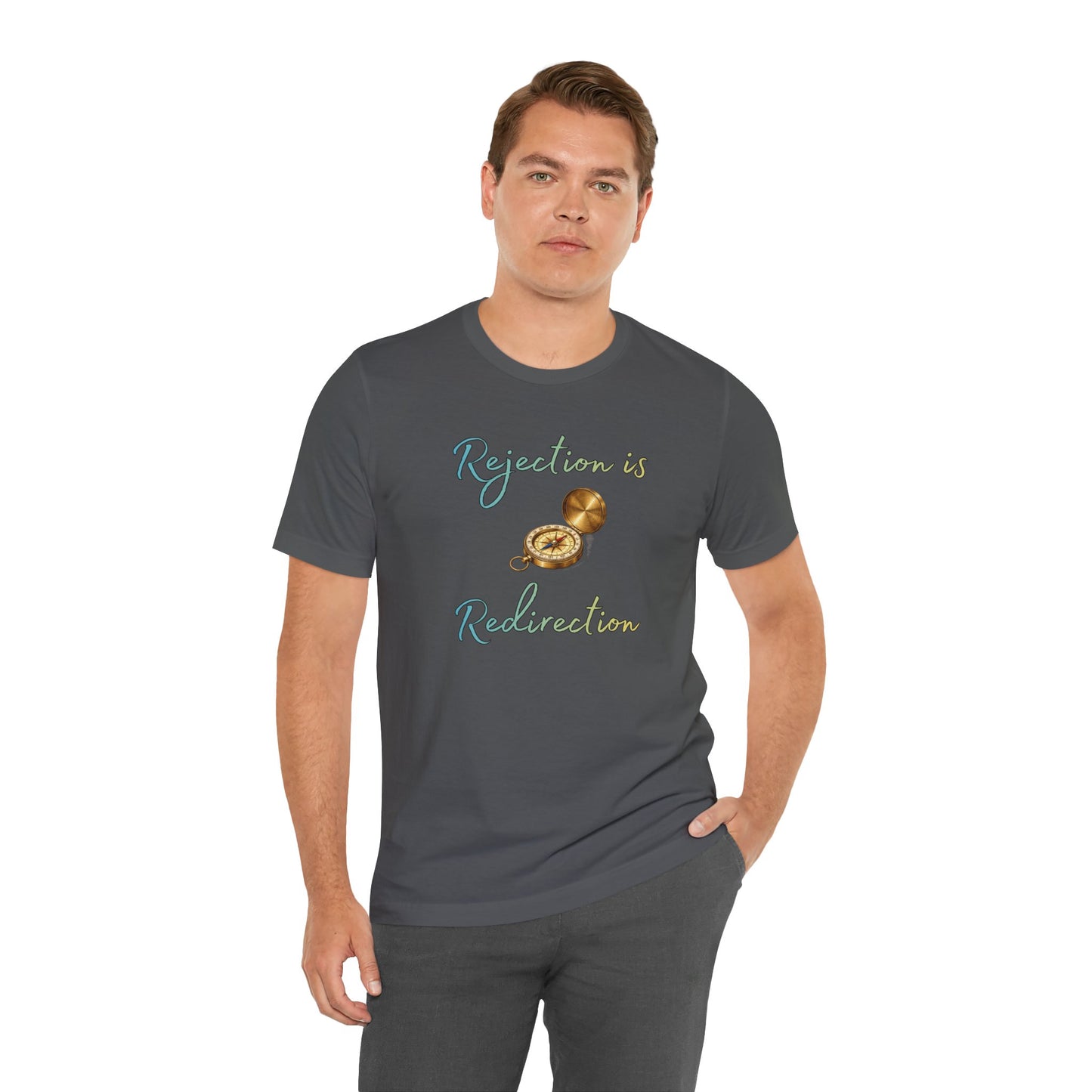 Rejection Is Redirection T-Shirt – Motivational Compass Quote Tee