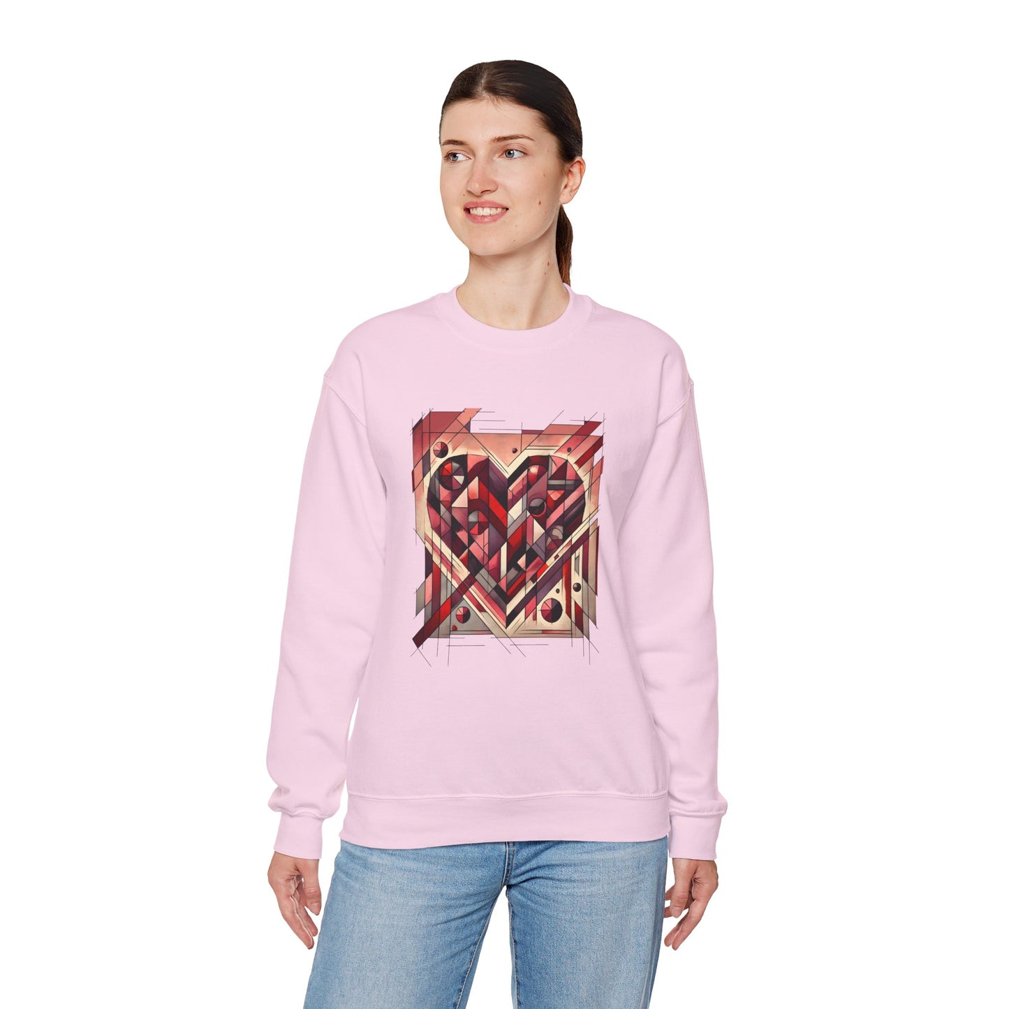 Cubist Heart Sweatshirt – Modern Art Valentine's Day Pullover