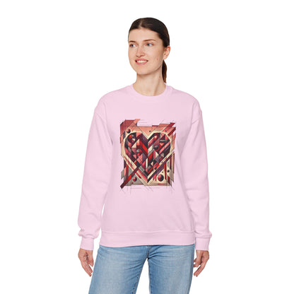 Cubist Heart Sweatshirt – Modern Art Valentine's Day Pullover
