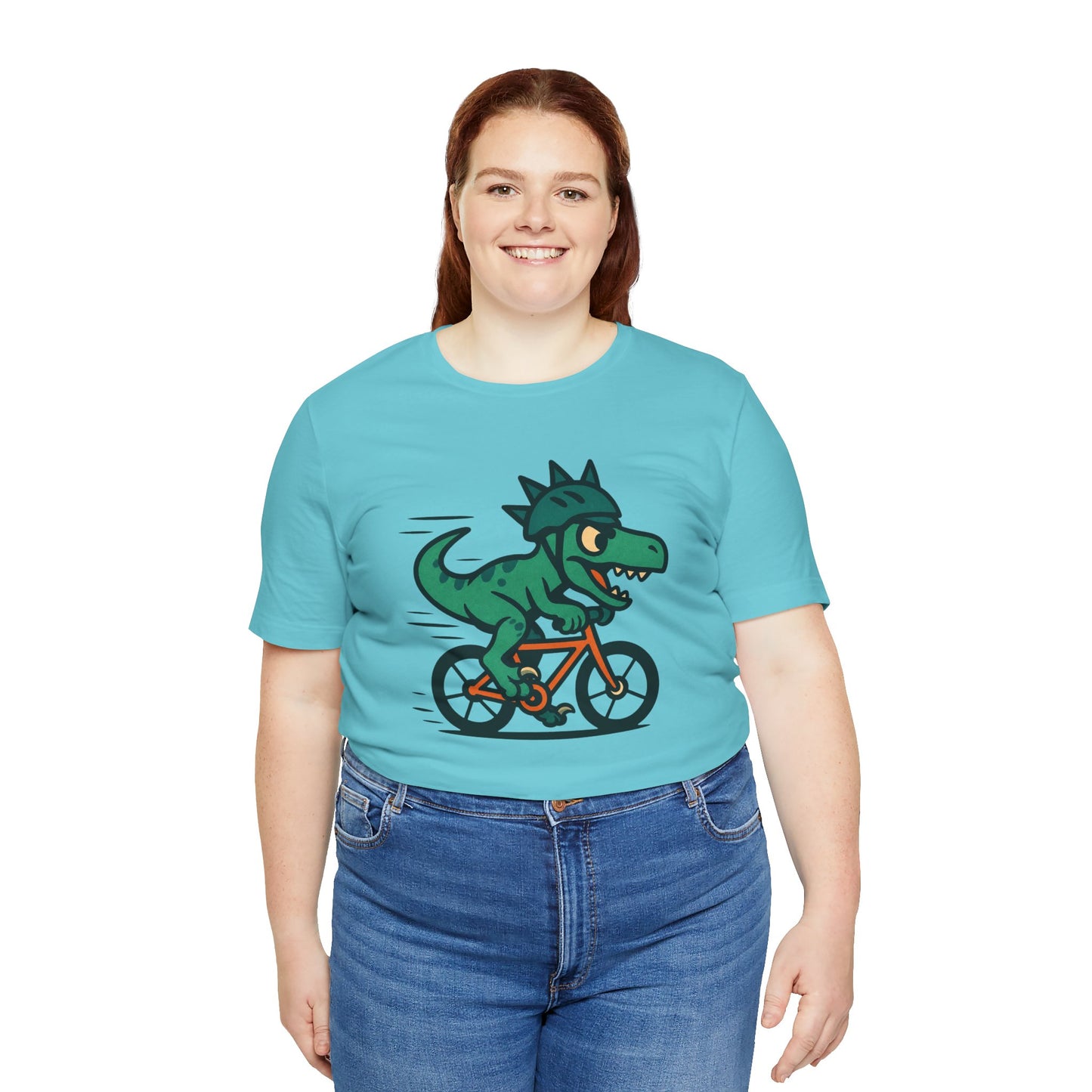 Velociraptor on a Bike T-Shirt – Funny Dino Velo Tee