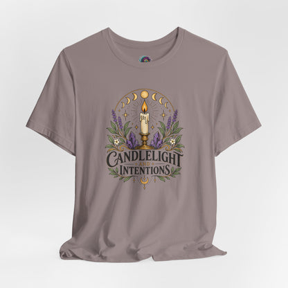 Candlelight and Intentions T-Shirt – Witchy Celestial Tee