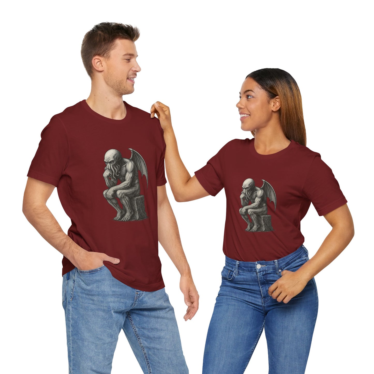 Cthulhu The Thinker Tee – Lovecraftian Parody Shirt