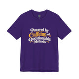 Purple crew-neck short-sleeve T-shirt with 