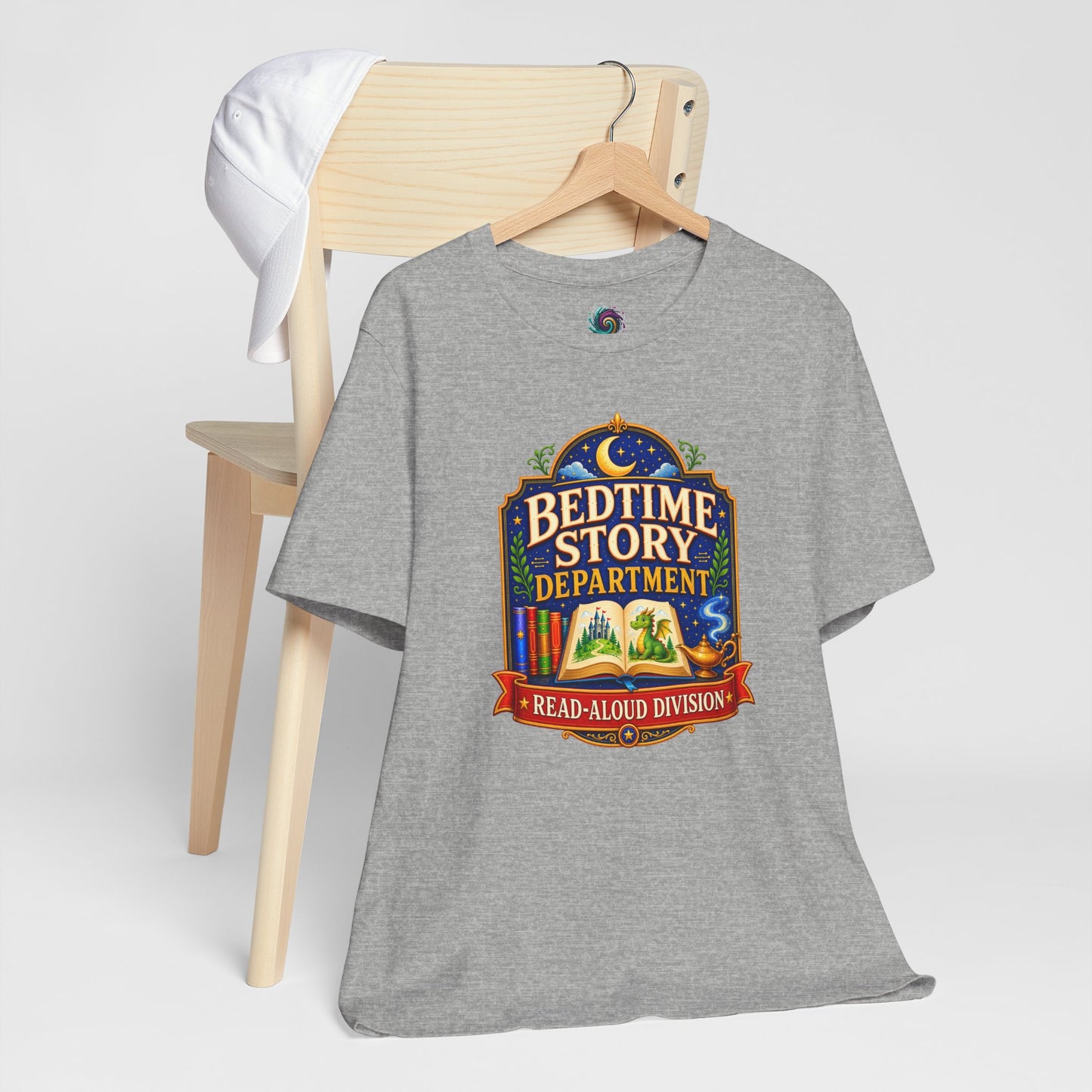 Bedtime Story Department T-Shirt – Read-Aloud Parent Tee