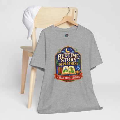 Bedtime Story Department T-Shirt – Read-Aloud Parent Tee
