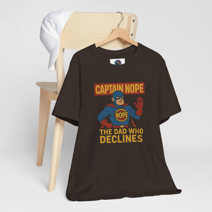 Captain Nope Dad T-Shirt – Funny Superhero Tee for Father Figures