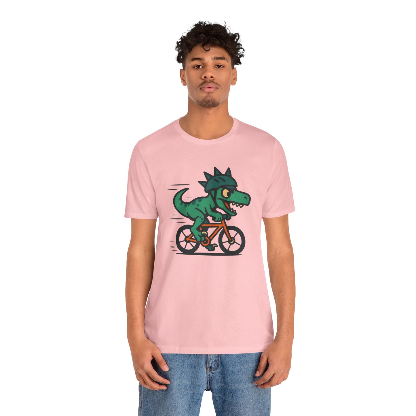 Velociraptor on a Bike T-Shirt – Funny Dino Velo Tee