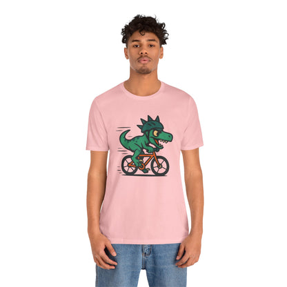 Velociraptor on a Bike T-Shirt – Funny Dino Velo Tee