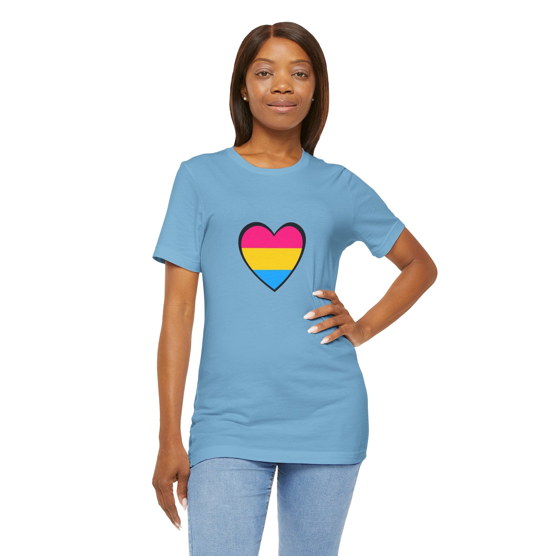Pansexual Pride Flag Heart Tee – LGBTQ+ Pan Flag Minimalist Shirt - WhimSpin - https://whimspin.com