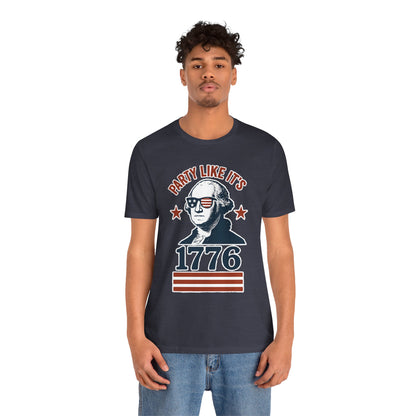 Party Like It's 1776 T-Shirt – Funny 4th of July Tee with George Washington Graphic - WhimSpin - https://whimspin.com