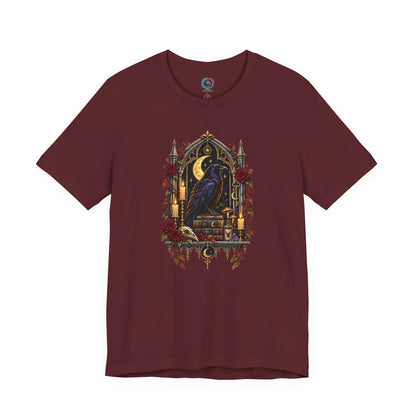 Raven’s Reliquary Tee – Gothic Moonlit Raven T-shirt