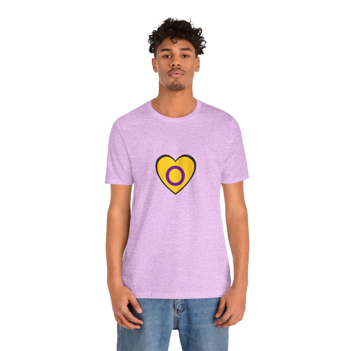 Intersex Pride Flag Heart T-Shirt – Minimalist LGBTQ+ Support Tee