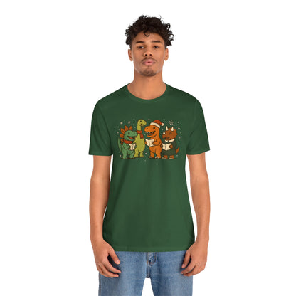 Dinosaur Carolers T-Shirt – Cute Dino Christmas Singing Tee