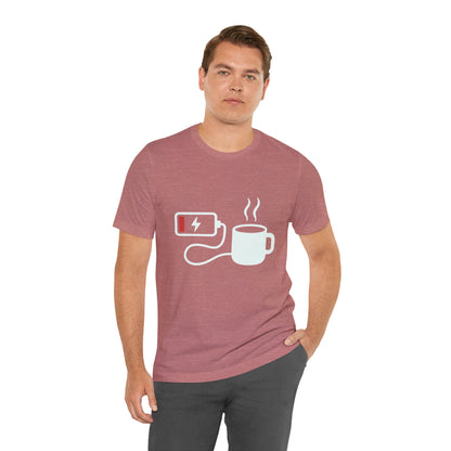 Low Battery Need Coffee Tee – Funny Caffeine Graphic T-Shirt