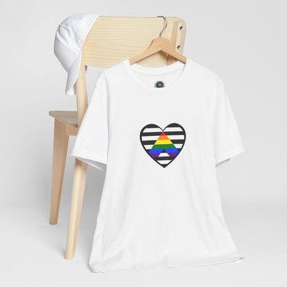 Ally Pride Flag Heart T-Shirt – Subtle LGBTQ+ Support Tee