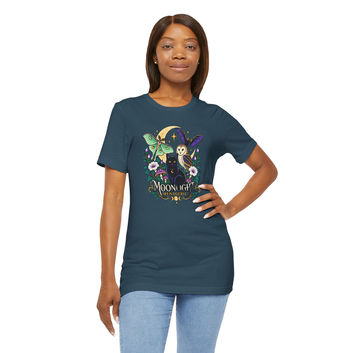 Moonlight Menagerie T-Shirt – Witchy Nocturnal Animals Tee