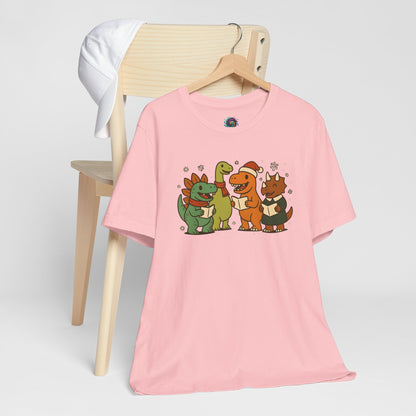Dinosaur Carolers T-Shirt – Cute Dino Christmas Singing Tee