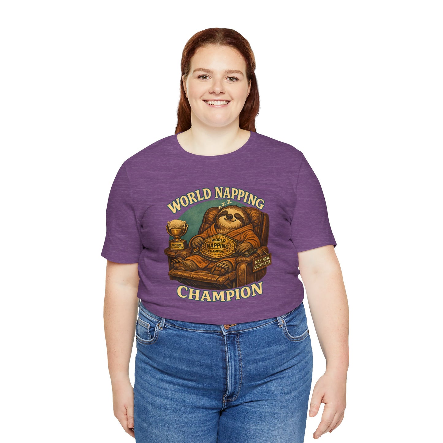 World Napping Champion T-Shirt – Funny Sloth Nap Tee