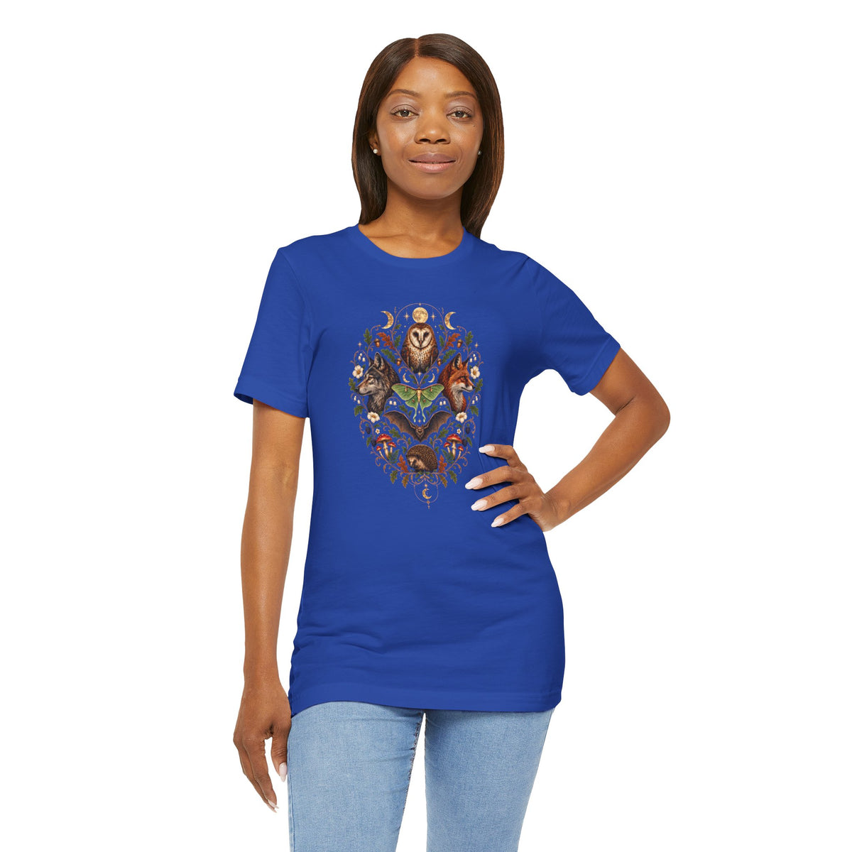 Nocturnal Woodland Animals T-Shirt – Moonlit Nature Tee