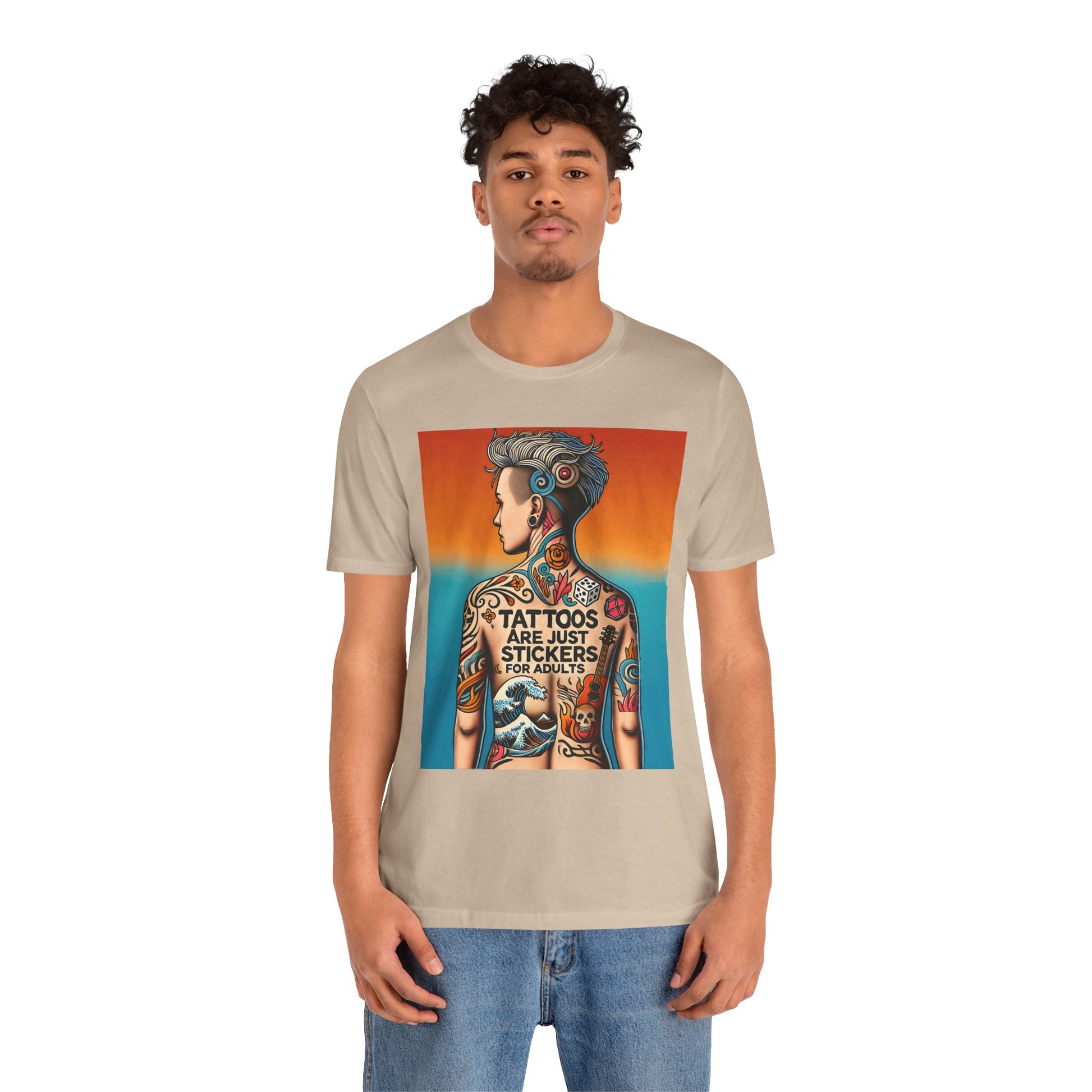 Tattoos Are Just Stickers for Adults T-Shirt – Funny Tattoo Lover Graphic Tee - WhimSpin - https://whimspin.com
