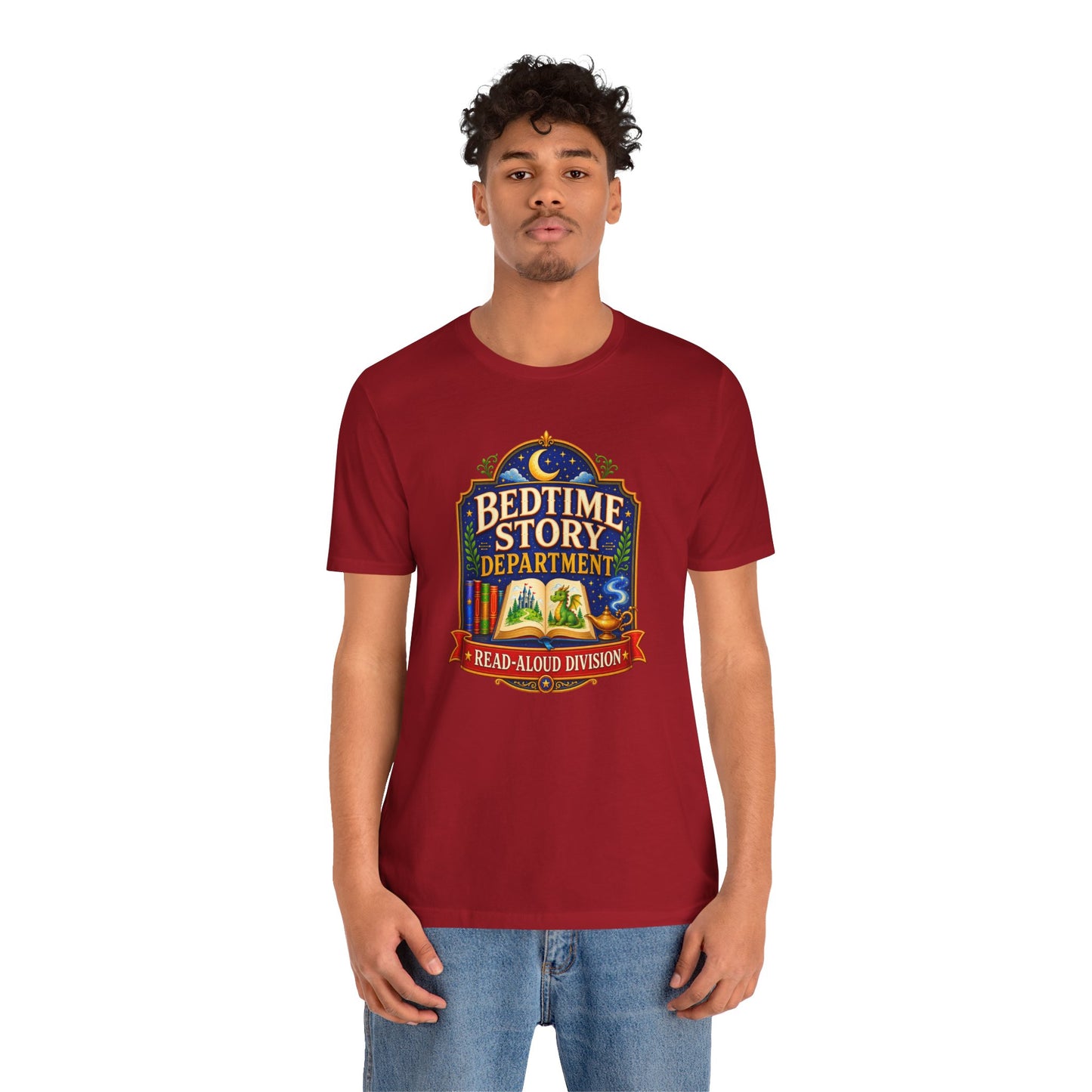 Bedtime Story Department T-Shirt – Read-Aloud Parent Tee