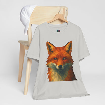 Geometric Fox T-Shirt – Polygon Animal Tee with Nature Vibes - WhimSpin - https://whimspin.com
