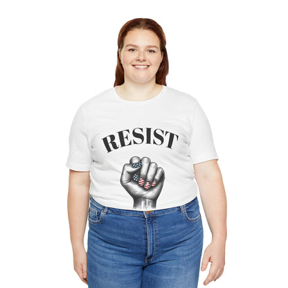 Resist Feminist Power Fist Tee – USA Flag Nails Protest Shirt - WhimSpin - https://whimspin.com