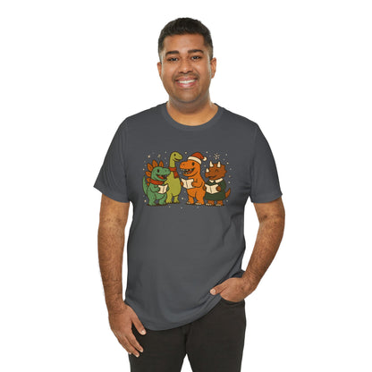 Dinosaur Carolers T-Shirt – Cute Dino Christmas Singing Tee