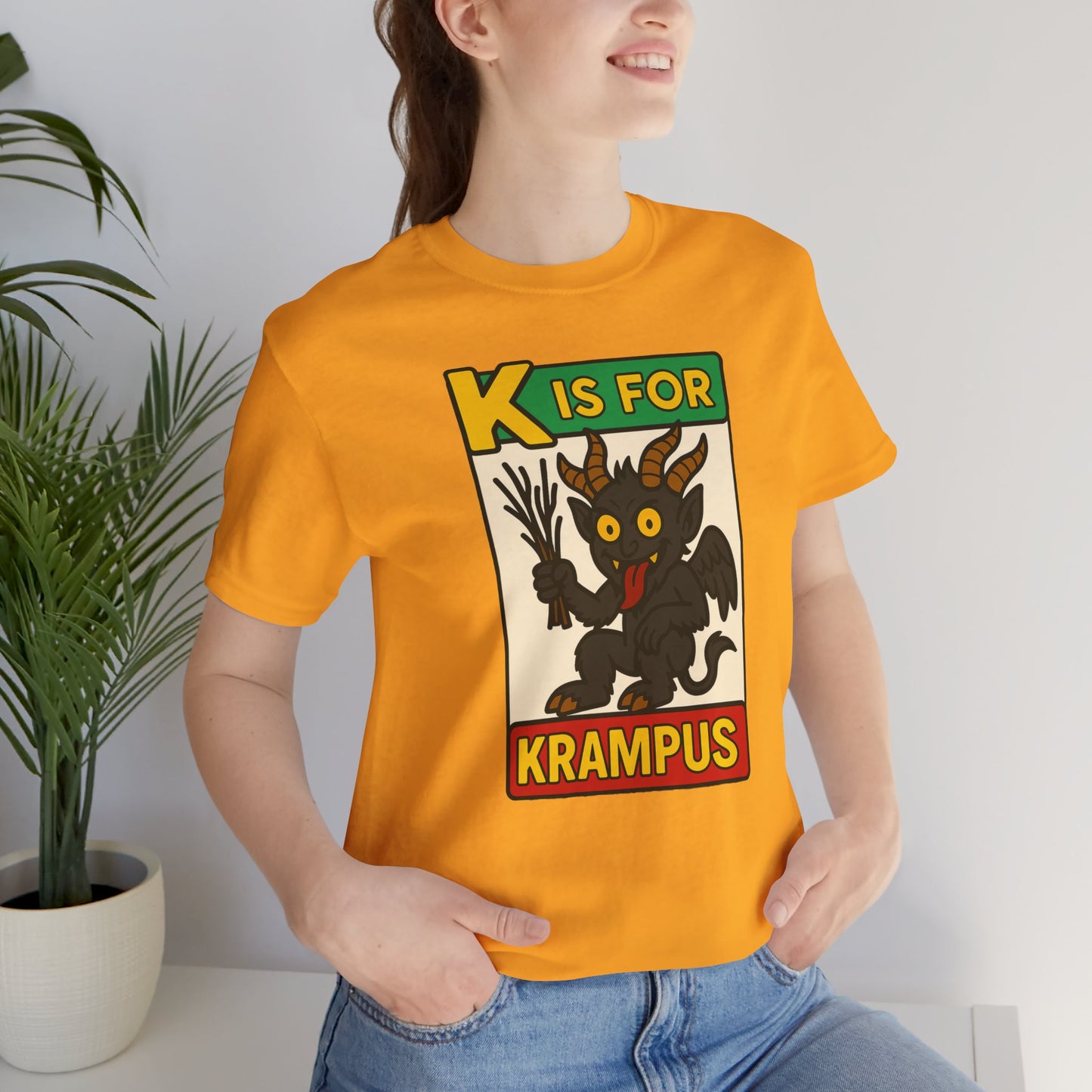 Krampus Alphabet Tee - "K is for Krampus" Holiday Graphic T-Shirt