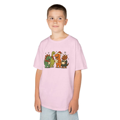 Dinosaur Carolers Kids’ T-Shirt – Cute Singing Dino Christmas Tee
