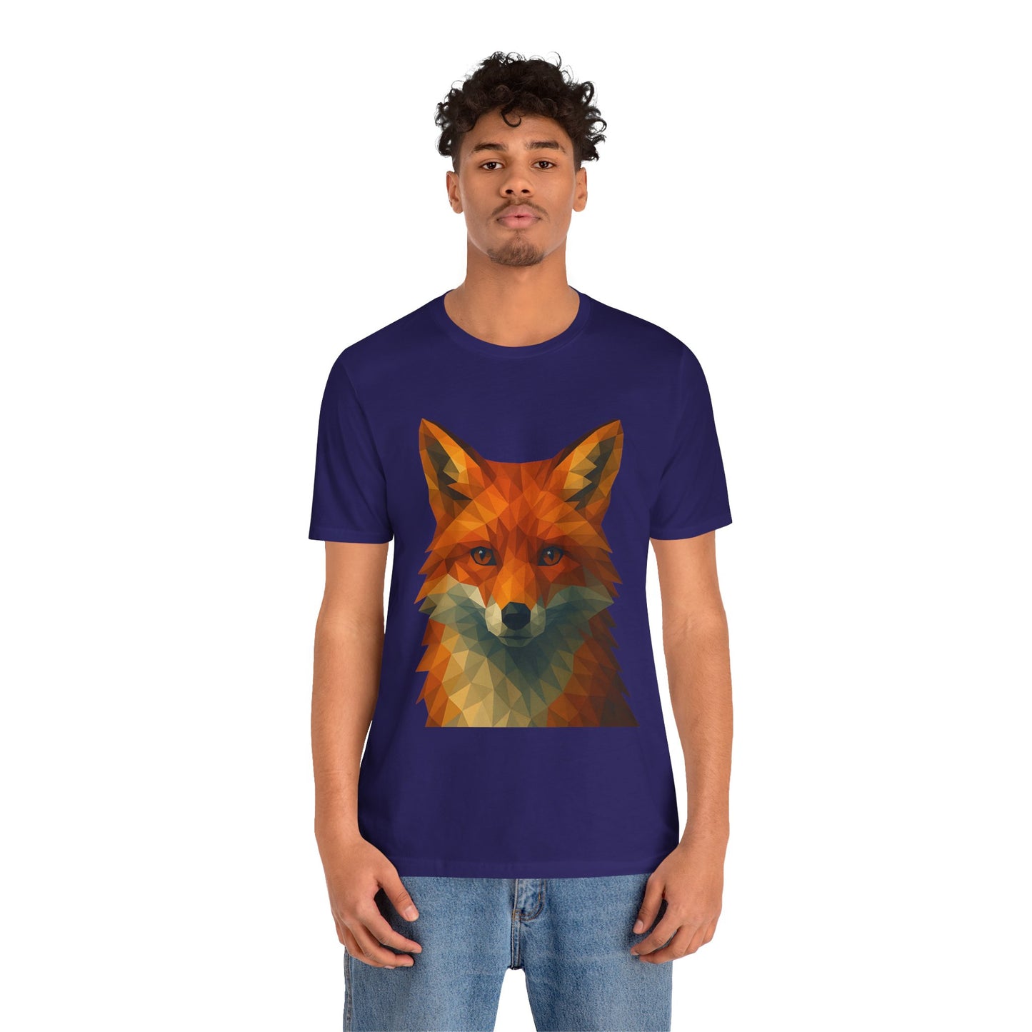 Geometric Fox T-Shirt – Polygon Animal Tee with Nature Vibes - WhimSpin - https://whimspin.com