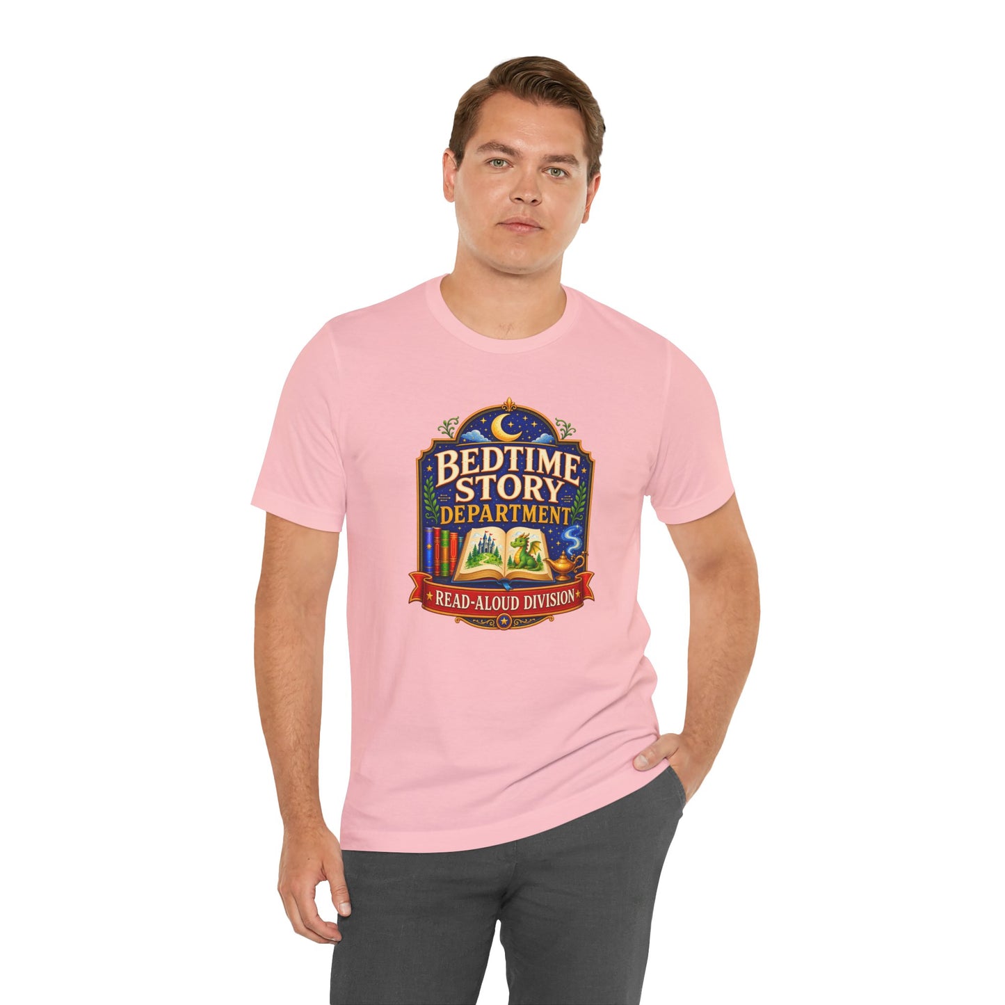 Bedtime Story Department T-Shirt – Read-Aloud Parent Tee